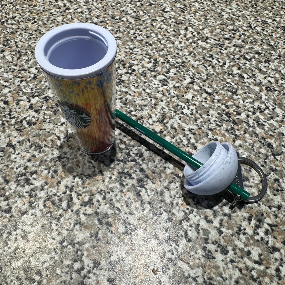 Starbucks Multicolor Tumbler with Green Straw